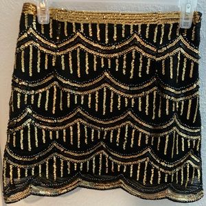 Gianni bini Gold and black embellished skirt